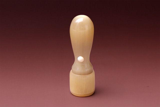 会社法人印 (天丸・蓋付) 牛角・純白(極上) 16.5mm