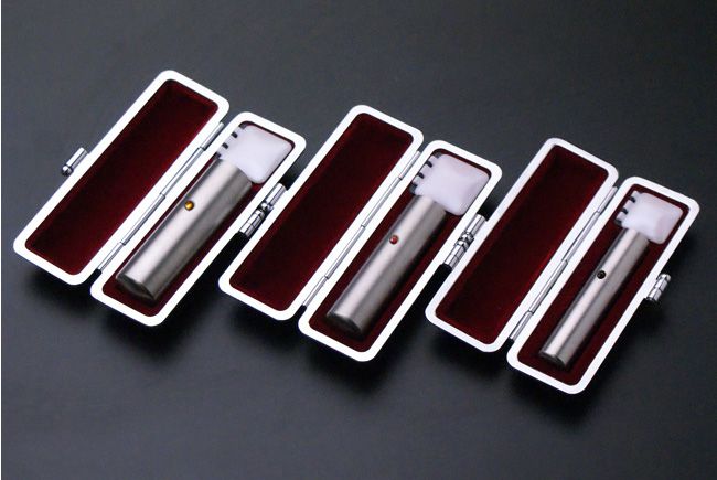 チタン印鑑/実印・銀行印・認め印 MLSセット(15.0/15.0/10.5) ジュエルズチタン 【印鑑ケース付】
