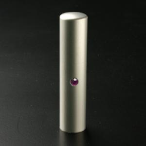 チタン印鑑/銀行印/アメジスト/12.0mm　【印鑑ケース付】