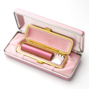 チタン印鑑/実印//13.5mm　【ピンク・ファンシーケース付】