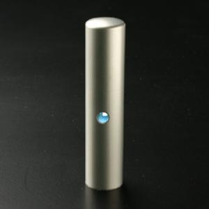 チタン印鑑/認め印/ブルートパーズ/10.5mm　【印鑑ケース付】