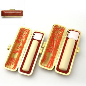 実印・銀行印/マンモス(特上)/トカゲ皮ケース【金枠】 実印・銀行印/マンモス(特上)/トカゲ皮ケース【金枠】