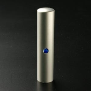 チタン印鑑/認め印/ブルーサファイヤ/10.5mm 【印鑑ケース付】 チタン印鑑/認め印/ブルーサファイヤ/10.5mm 【印鑑ケース付】