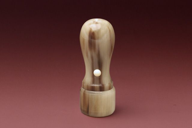会社銀行印 (天丸・蓋付) 牛角・中色 21.0mm