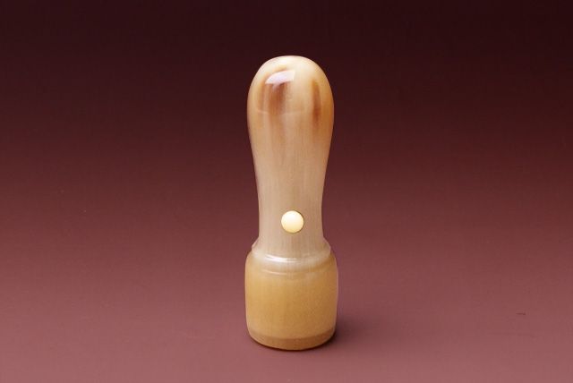 会社認め印 (天丸・蓋付) 牛角・中色 16.5mm