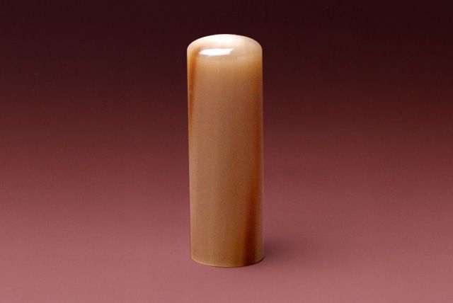 会社認め印 (寸胴) 牛角・中色 21.0mm