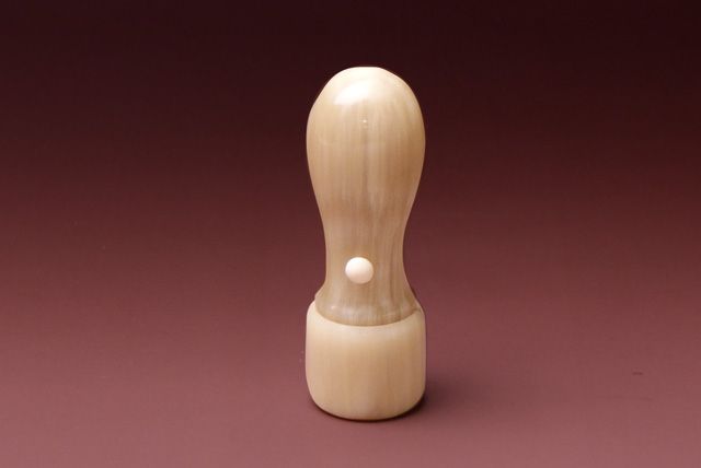 会社法人印 (天丸・蓋付) 牛角・純白 18.0mm