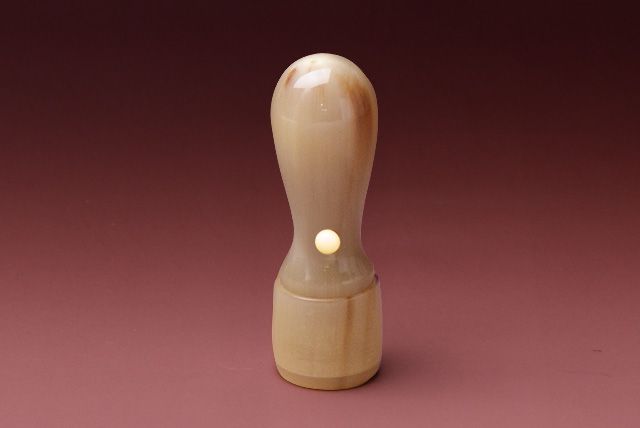 会社法人印 (天丸・蓋付) 牛角・中色 18.0mm
