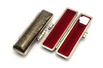 印鑑ケース 牛革エンボス グリーン 13.5-15.0mm