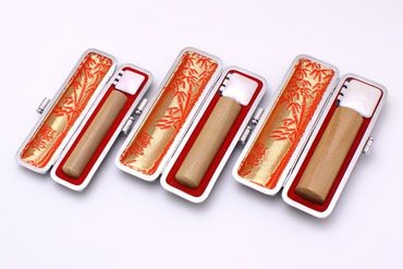 白檀 実印・銀行印・認印セット【銀枠】