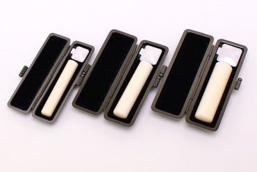 実印・銀行印・認め印セット 本象牙特選 実印15.0mm【ブラックメタル枠】