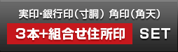 LLC設立実印・銀行印・角印 寸胴+組合せ住所印セット 黒水牛