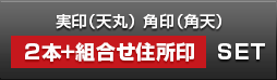 LLP設立実印・角印 天丸+組合せ住所印セット 黒水牛