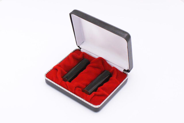 一般財団法人設立(GIF設立) G2セット(寸胴) 黒水牛(芯持ち) 実銀2本 【整理ケース付】
