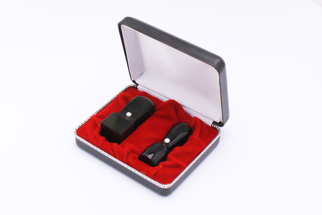 会社設立 Bセット 実印【黒水牛】/角印【玄武】 2本(角24mm)【整理ケース付】