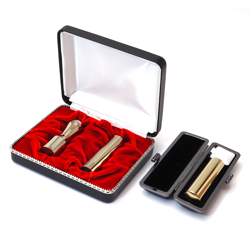 会社設立３本セット 実印 天丸18.0・銀行印 寸胴16.5・認印 寸胴16.5 ブレミアムゴールド【整理ケース・印鑑ケース付】