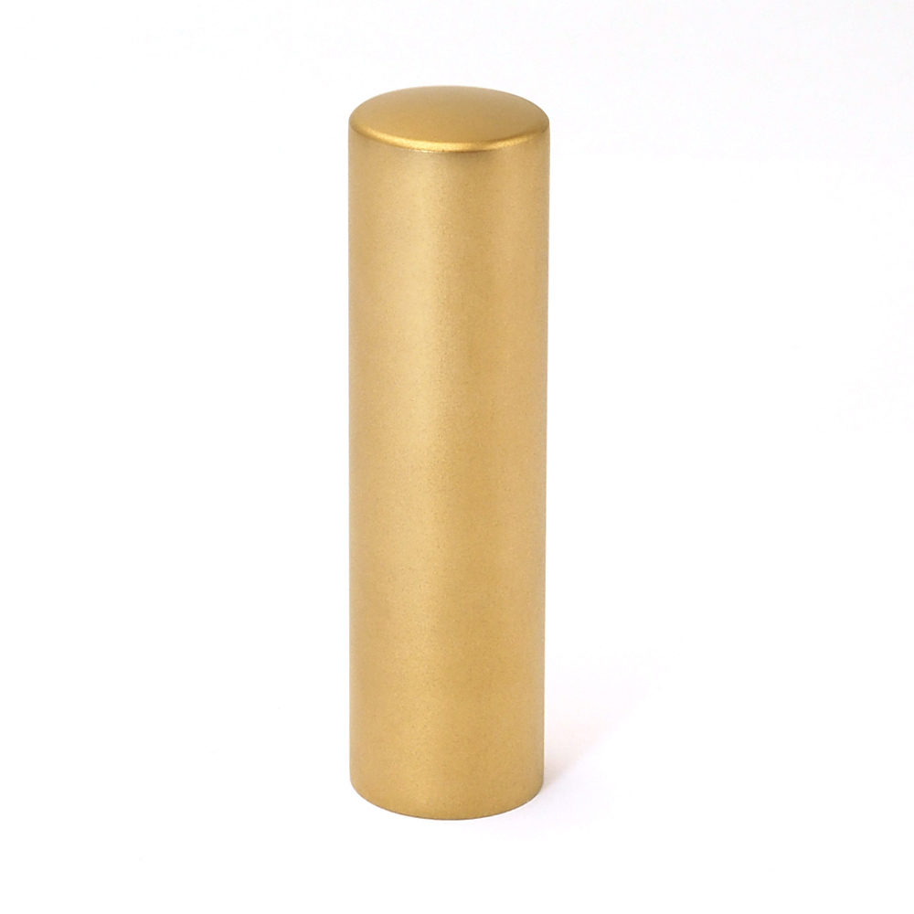 チタン印鑑/会社銀行印 ブラストチタン ゴールドブラストチタン 寸胴16.5mm