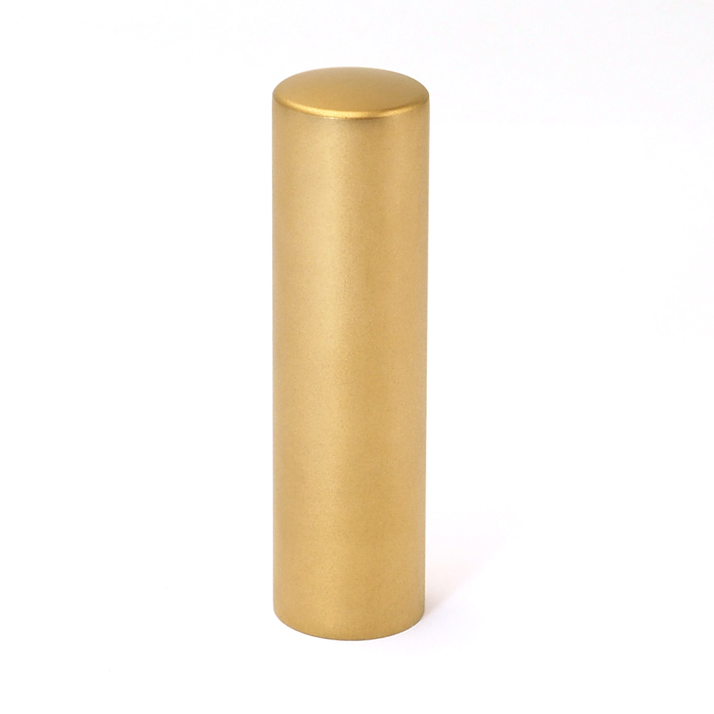 チタン印鑑/会社実印 ブラストチタン ゴールドブラストチタン 寸胴16.5mm