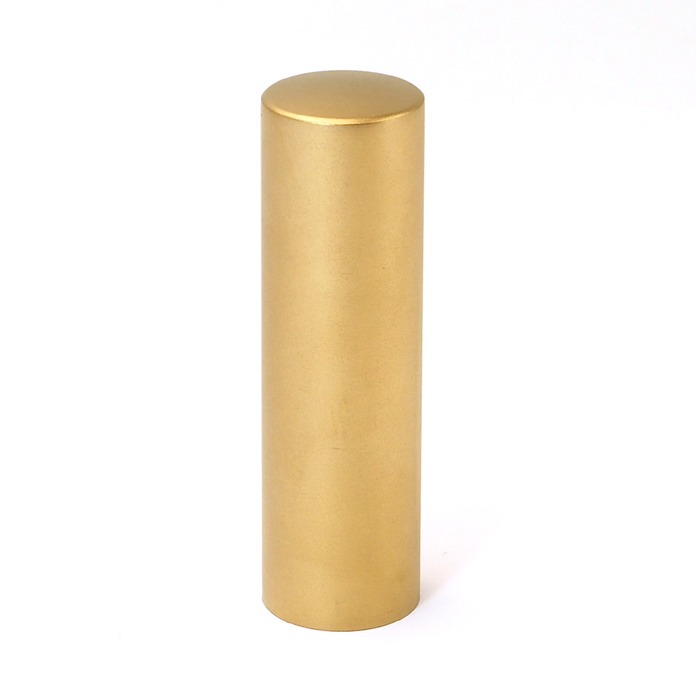 チタン印鑑/会社実印 ブラストチタン ゴールドブラストチタン 寸胴18mm