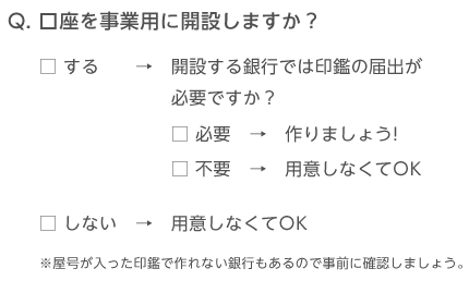 銀行印に関するチェック事項