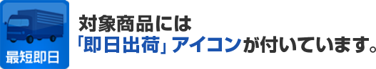 対象商品には「即日出荷」アイコンが付いています。