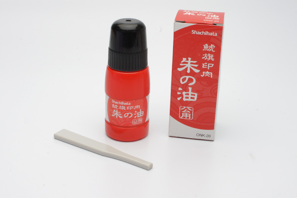印肉の補充時に必要となるヘラも付属しております