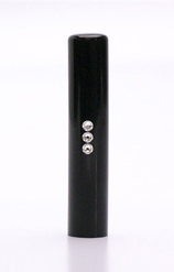 実印 スリーストーンクリスタル 黒水牛 13.5mm