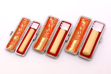 実印・銀行印・認印セット 薩摩本柘 【銀枠ケース付き】