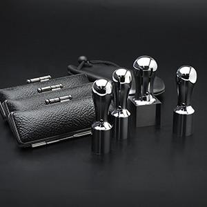 会社設立4本セット （実印・銀行印・認印・角印24ｍｍ） プレミアムブラックチタン （天丸） 【印鑑ケース・印袋付】【印鑑】
