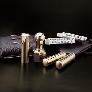 会社設立4本セット （実印・銀行印・認印・角印24ｍｍ） プレミアムゴールドチタン （寸胴） 【印鑑ケース・印袋・アドレス印3段付】【印鑑】