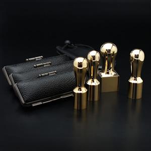 会社設立4本セット （実印・銀行印・認印・角印24ｍｍ） プレミアムゴールドチタン （天丸） 【印鑑ケース・印袋付】【印鑑】