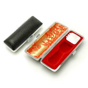 印鑑ケース モミ革銀枠（天丸型 法人印用） ブラック 21.0mm