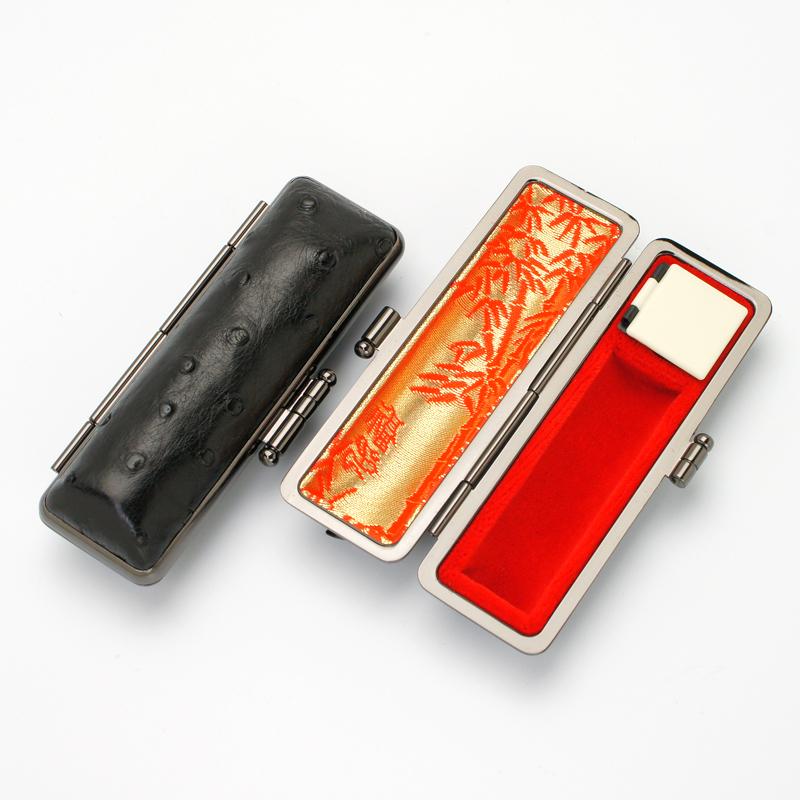 印鑑ケース プレミアムレザー オーストリッチ 16.5-18.0mm