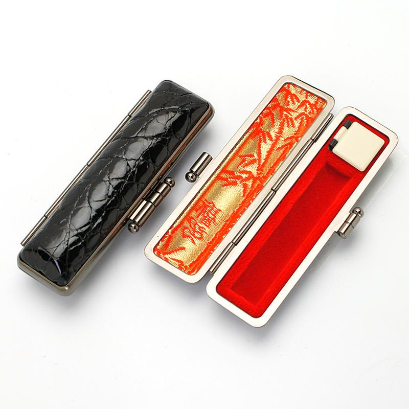 印鑑ケース プレミアムレザー 黒ワニ 10.5-12.0mm
