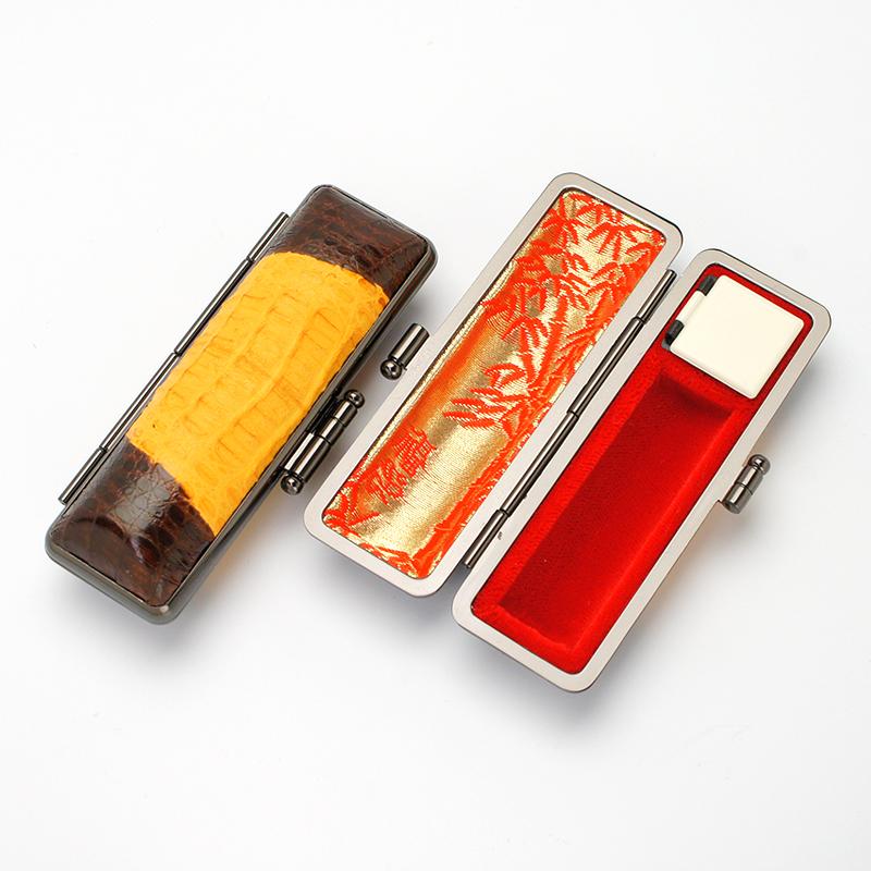 印鑑ケース プレミアムレザー 横背ワニ 16.5-18.0mm