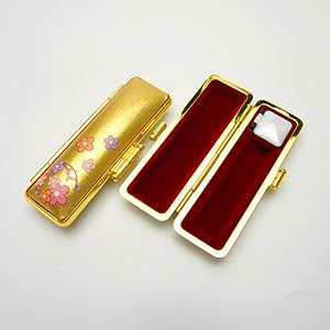 印鑑ケース ヴィンテージケース アート ゴールド 花柄 13.5-15.0mm