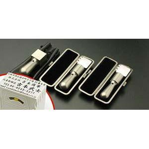 チタン印鑑/会社設立 3本Lセット ブラストチタン（天丸タイプ） （角天24mm）【ブラックメタル枠・印袋＆アドレス印3段付】【印鑑】