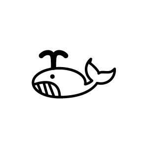 イラストスタンプ 8×8mm 【クジラ】