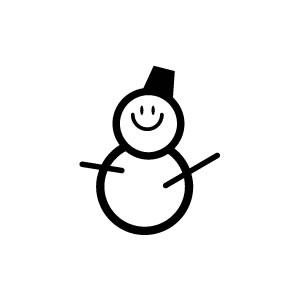 イラストスタンプ 8×8mm 【雪だるま】