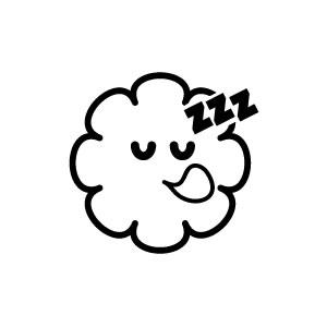 イラストスタンプ 8×8mm 【スヤスヤ-雲】