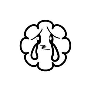 イラストスタンプ 8×8mm 【シクシク-雲】