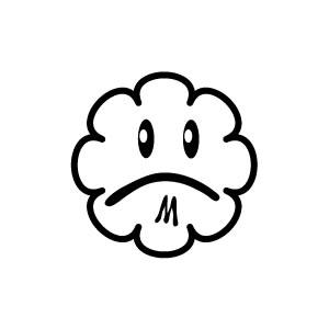 イラストスタンプ 8×8mm 【ムムッ-雲】