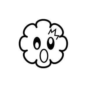 イラストスタンプ 8×8mm 【びっくり-雲】