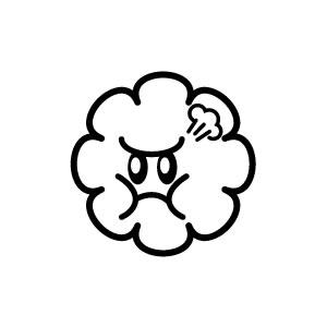 イラストスタンプ 8×8mm 【プンプン-雲】