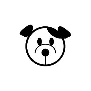 イラストスタンプ 8×8mm 【おすまし-犬】
