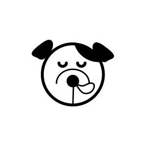 イラストスタンプ 8×8mm 【居眠り-犬】