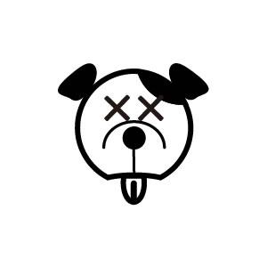 イラストスタンプ 8×8mm 【アチャーッ-犬】
