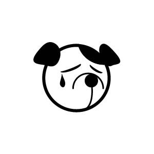イラストスタンプ 8×8mm 【シクシク-犬】