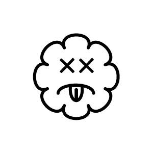 イラストスタンプ 8×8mm 【アチャーッ-雲】