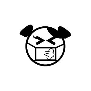 イラストスタンプ 8×8mm 【ゴホゴホ-犬】